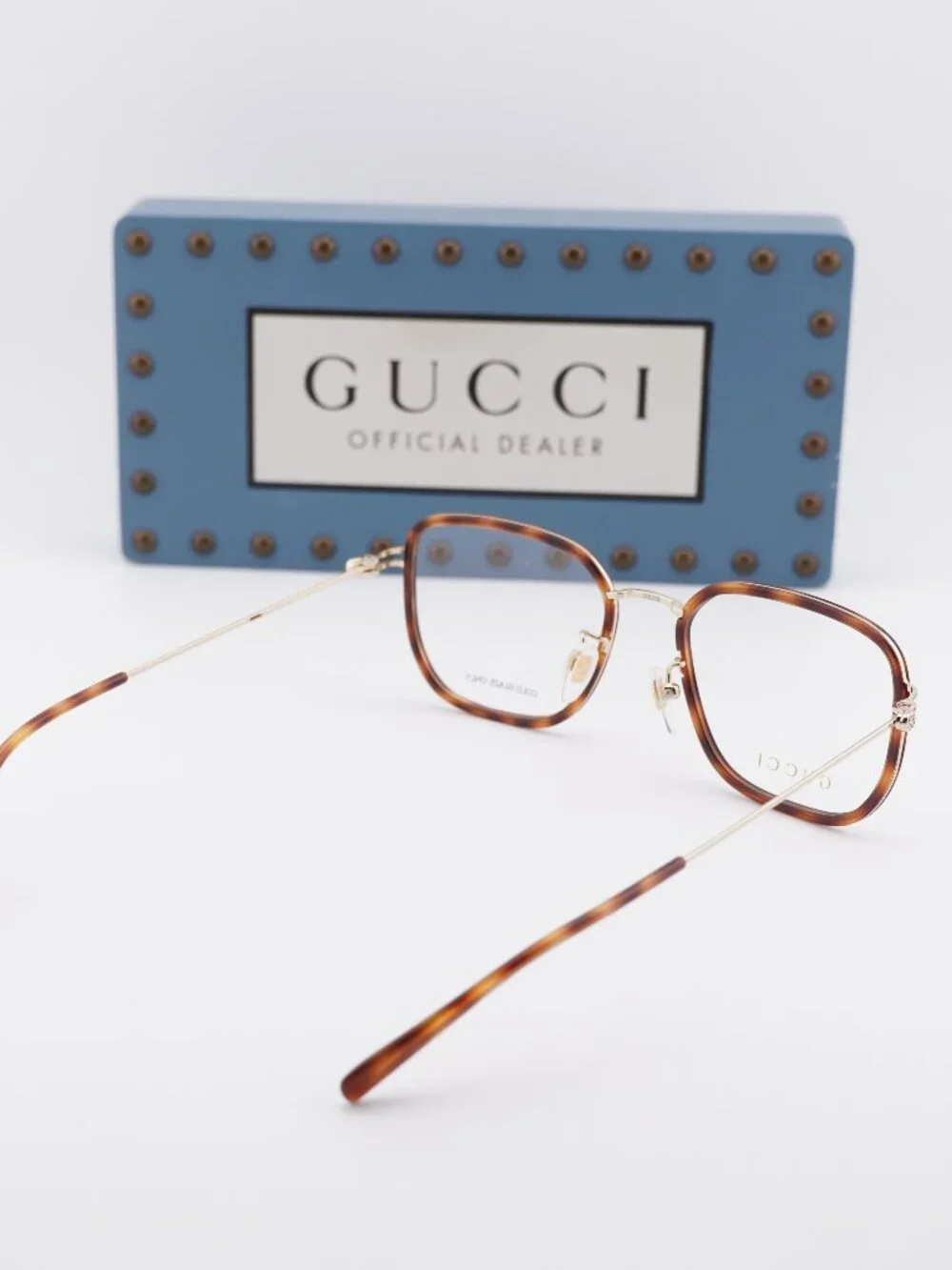 Gucci GG1852OA 002 Square Eyeglasses 53mm - Havana  / Gold